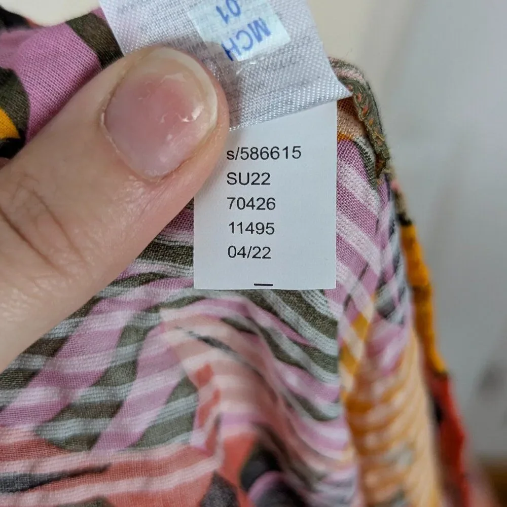 LOFT | Tropical Floral Print Peplum Blouse Size Large - Picture 8 of 9